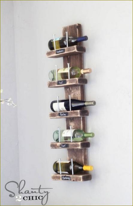 Стенен рафт за съхранение на вино