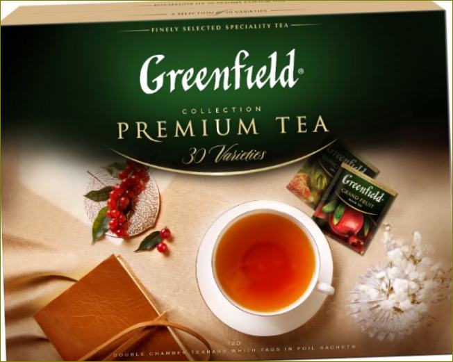 Greenfield Селекция от 30 сорта чай на Greenfield в пакетчета за подарък