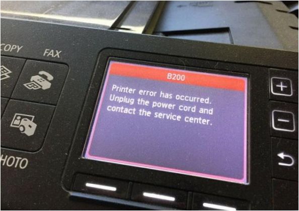 грешка в дисплея на принтера Canon