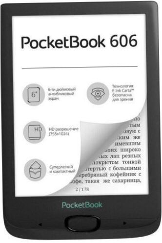 6" PocketBook 606 8 GB електронна книга - характеристики на дизайна: обръщащи се бутони
