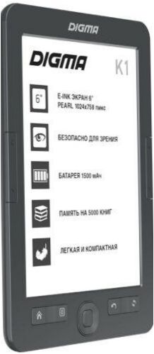 6" DIGMA K1 e-book - Тип на дисплея: Pearl HD
